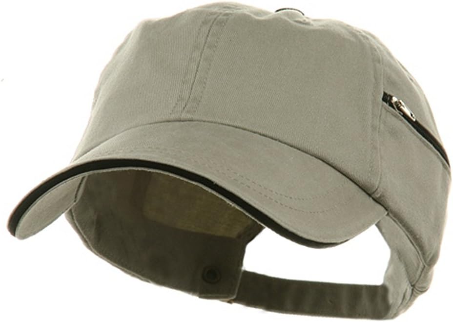e4Hats.com Low Profile Washed Side Zipper Pocket Cap