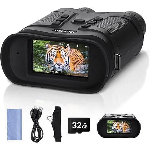 Night Vision Goggles,4K Night Vision Binoculars for Adults,3" HD Screen,6X Digital Zoom,Photos and Video Record Support Playback,6000mAh Rechargeable Battery,Outdoor Camping Gift for Adults with 32GB