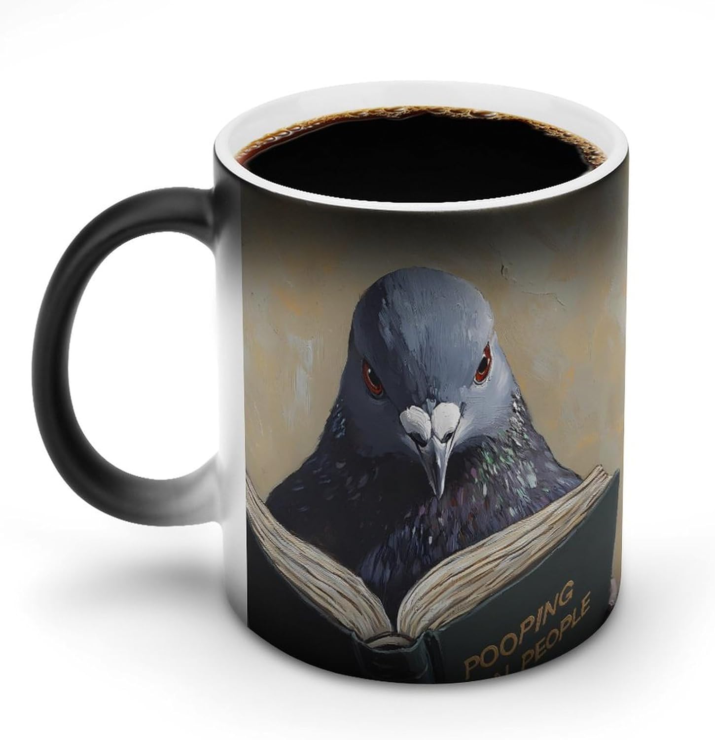 Pigeons Learning Color Changing Mug Heated Ceramic Cup Heat Sensitive Coffee Mug Fun Gift