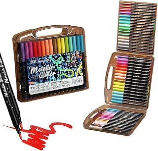 crazykr Acrylic Paint Markers, Art Supplies,Alcohol Marker Set,Rock Painting Kit,Adult Coloring Book,Outline/Metallic/Fabric Colored 3D Pens,Crafting Scrapbook,Women Drawing Crafts (48P)