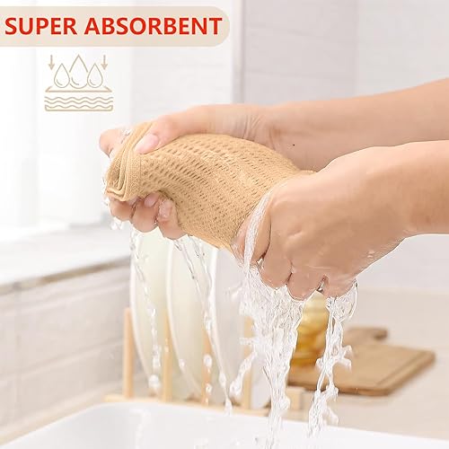 Miniatura 168 de Kitinjoy - Paños de cocina 100% algodón, paquete de 6 paños de cocina ultra suaves y absorbentes para secar platos, toallas de cocina de secado