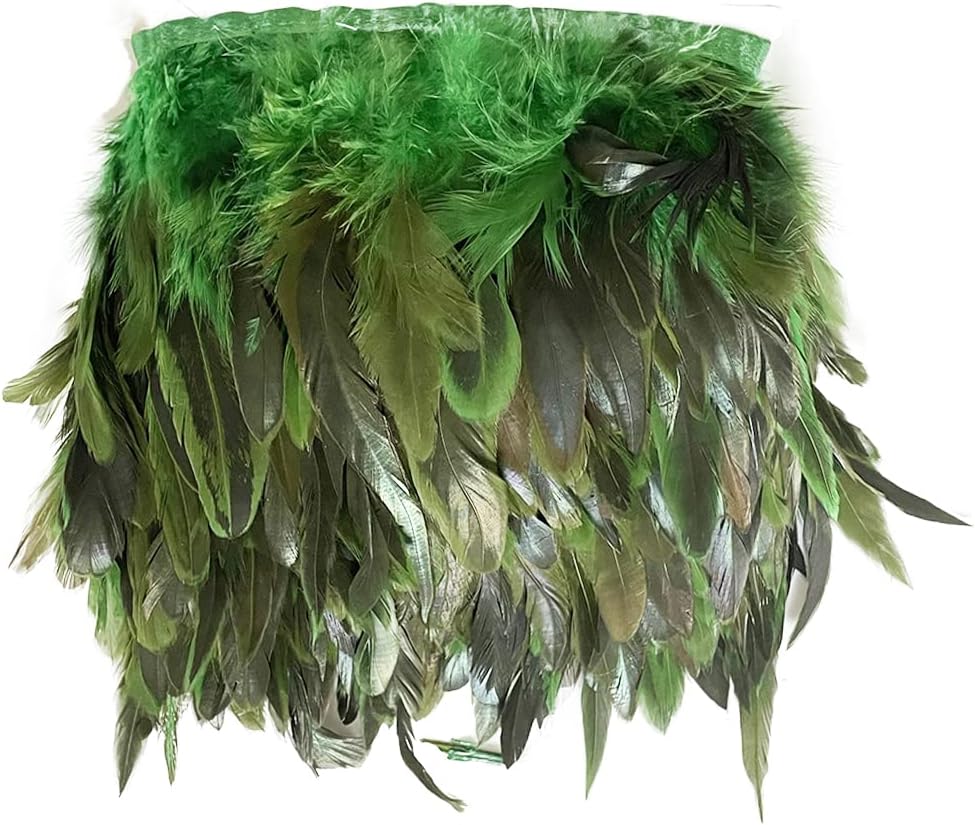 Coffee 5yard 5-7inch Rooster Feather Fringe Trim for Dress Sewing Crafts Costumes Accessories Party Supplies Festival Decoration