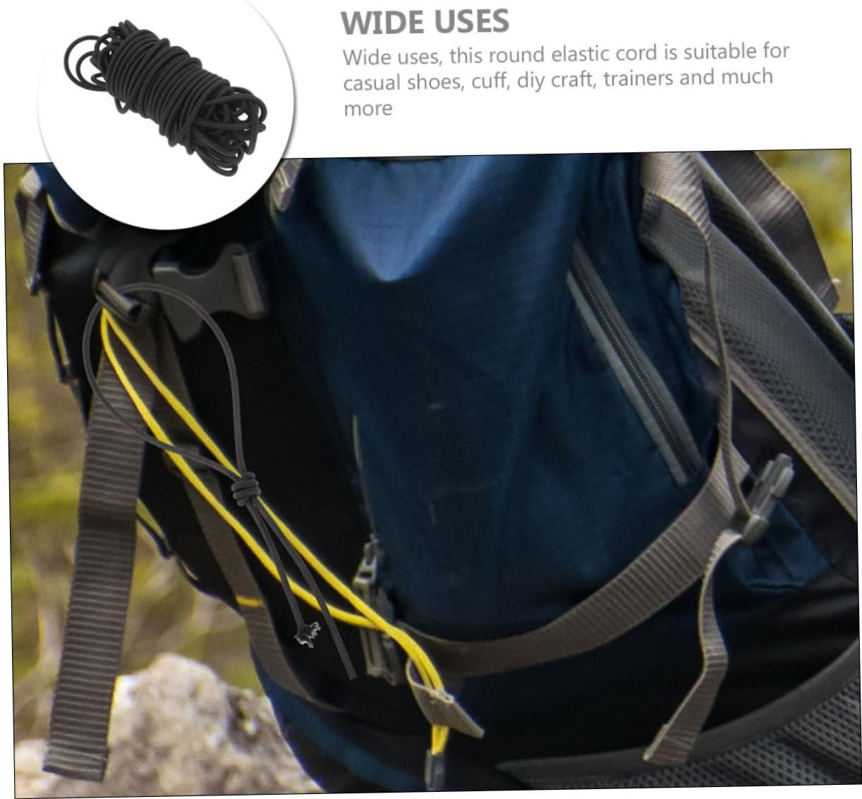 Uonlytech 1roll Round Elastic Cord Shoelaces Bungee Straps Cuff Laces for Stylish Sneakers