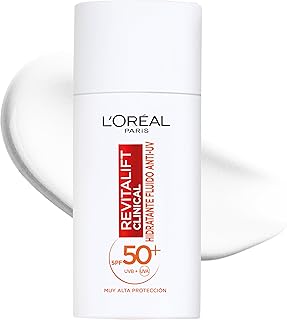 L'Oreal Paris Revitalift Clinical Fluido hidratante anti-UV SPF50+ diário com vitamina C. Protege a sua pele dos raios s...