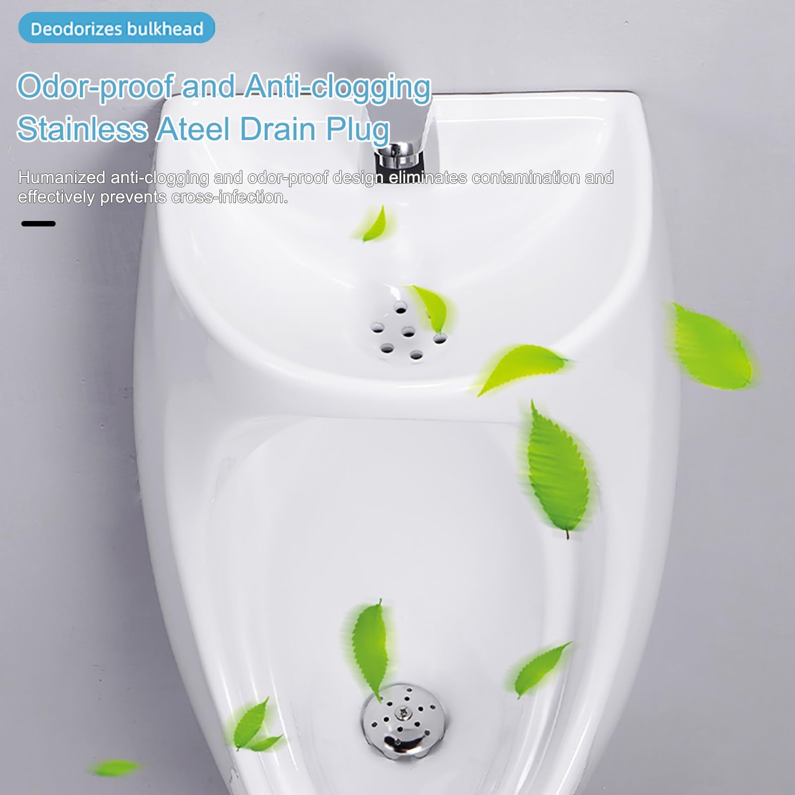 Cerámica Urinario con Descarga Inteligente para Hombres, Urinarios para Hombres con Lavabo, para Uso Doméstico y Comercial, Hogar, Bar, Centro Comercial(Black)