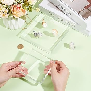Amazon｜OLYCRAFT 2個2サイズ アクリルブロック 10x10cm/15x15cm