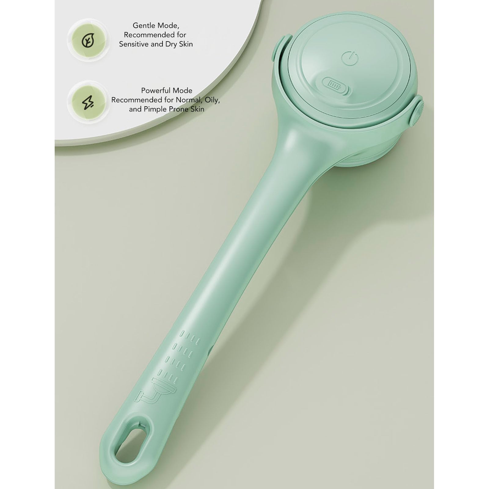 Srliya Potente Exfoliante Corporal Eléctrico con Batería Recargable para una Experiencia de Baño Eficiente (Verde)
