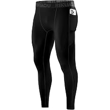 Mens Compression Pants Running Leggings Athletic Base Layer Workout Tights with Pockets for Sports Basketball