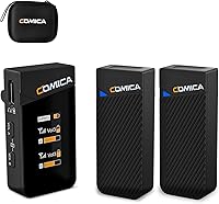 Vista 10 de COMICA Vimo C1 - Micrófono de solapa inalámbrico, mini micrófono de solapa con cancelación de ruido, modo de seguridad, micrófono inalámbrico