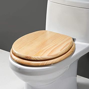 Toilet Seat Lid Cover Wooden Toilet Seat Lid, Moso Bamboo, Wooden Toilet Seat, Top Fixing Toilet Seats, No Tools Necessary, Adjustable Stainless Hinges, U/V/O Shape Toilet Lid