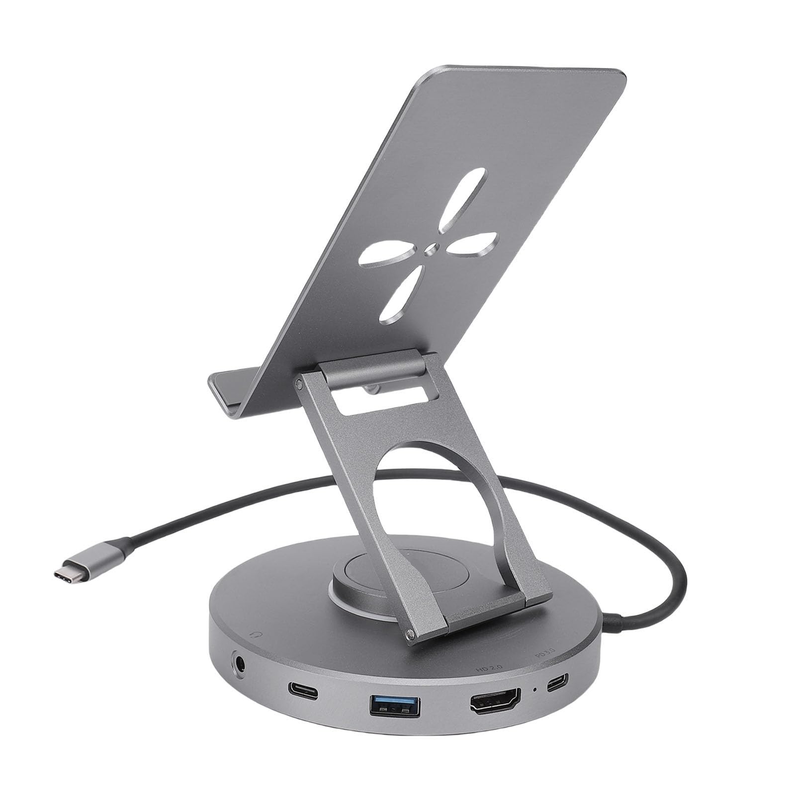 Fabater Supporto per Docking Station USB C Ruotabile a 360°, Supporto per Tablet Regolabile 11 in 1 per Dispositivi Switch 2 e