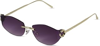 Erminio Palamino "Elite Rimless Oval Sunglasses, Gradient Lenses, Gold Metal Frame, Fashion Eyewear for Women Price In India
