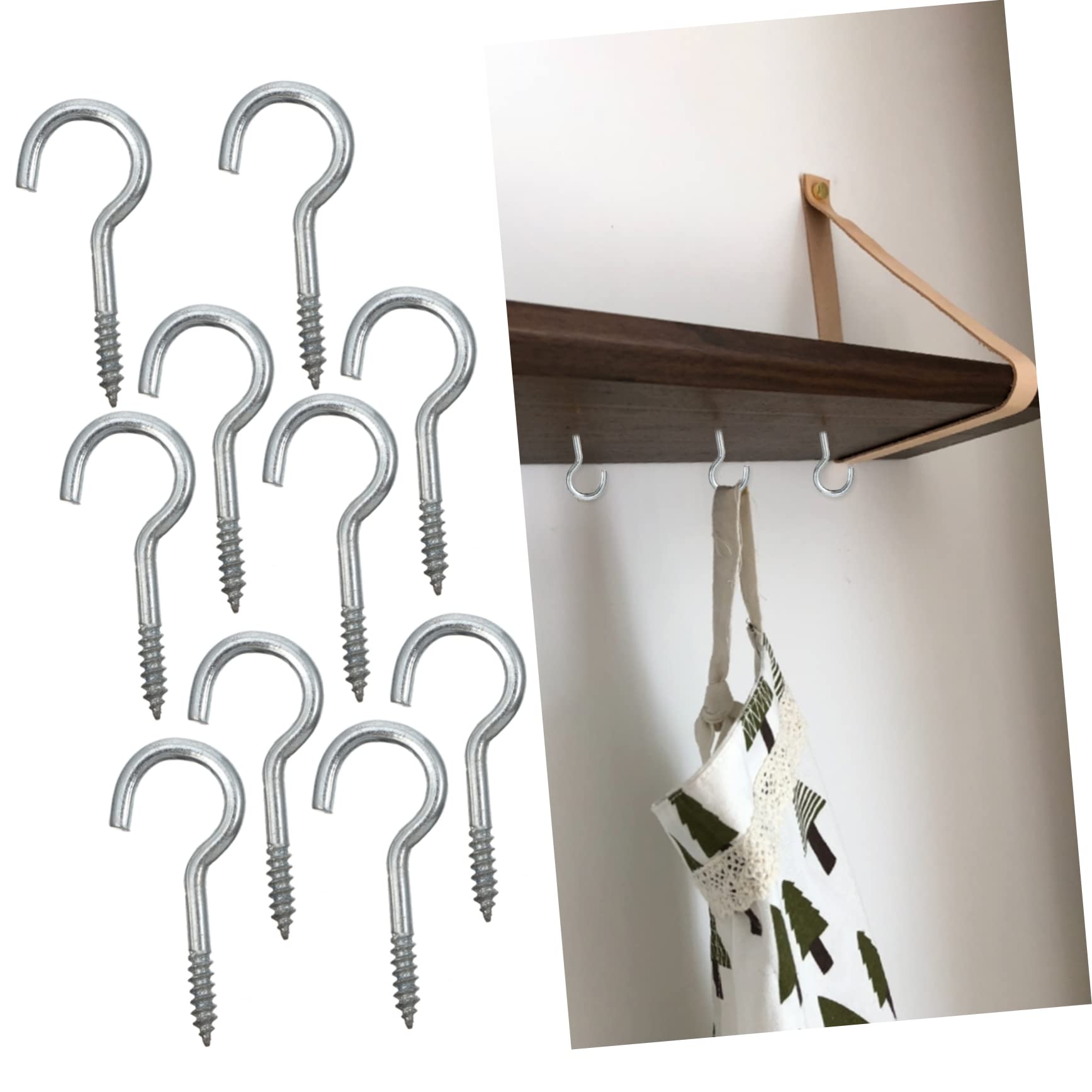 Vernickelt Metall-Deckenhaken, einschraubbare Ösenhaken, 200 Stück Schafaugen-Ring-Lampenhaken, Lichtaufhänger, Schraubhaken