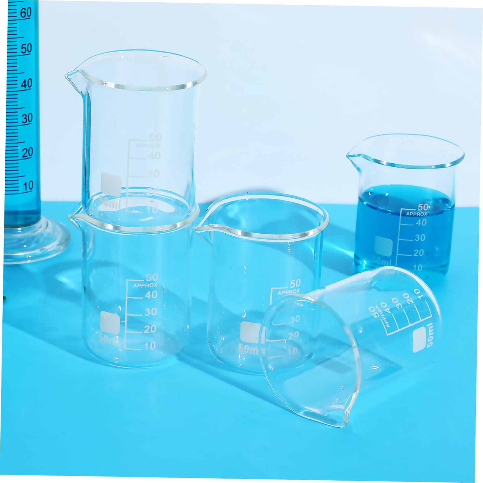 20 Sztuk Zlewek Laboratoryjnych Sprzęt Laboratoryjny Szkło Laboratoryjne Mała Miarka Miarki Do Cieczy Szklany Kubek Chemiczny Przezroczyste Cylindry Miarowe Przezroczysta