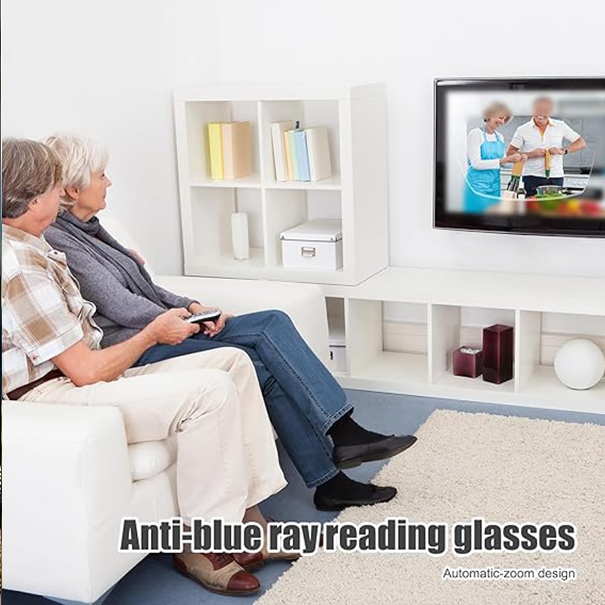 2 Pcs of Auto Focus Glasses, Intelligent Zoom Anti-Blue Light Presbyopia Glass with Case and Glasses Cloth, Smart Zoom Reading Glass - Image 8