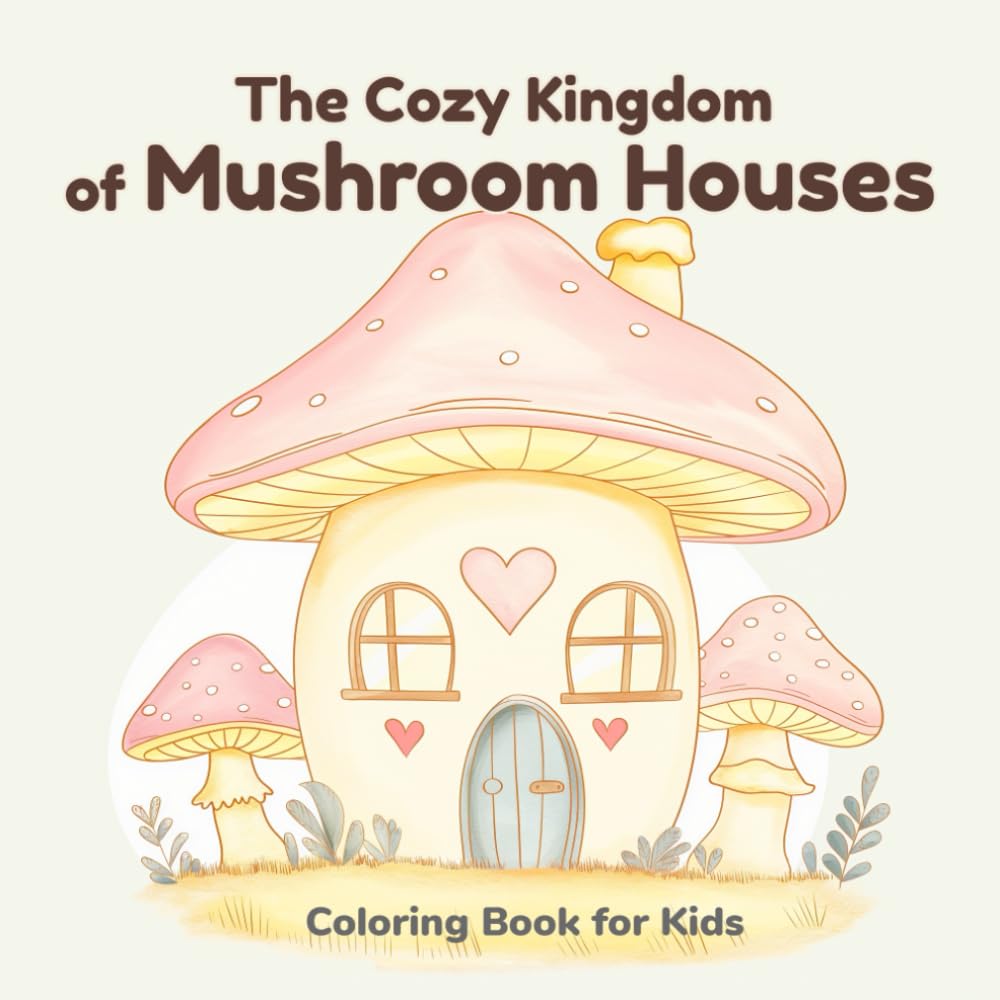 The Cozy Kingdom of Mushroom Houses: Coloring Book for Kids (The Cozy Kingdom Coloring Books)