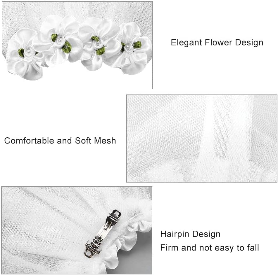Dog Veil, Pet Wedding Veil Dog Hair Bow Clip Flower Headdress for Small & Medium Dogs - Image 4