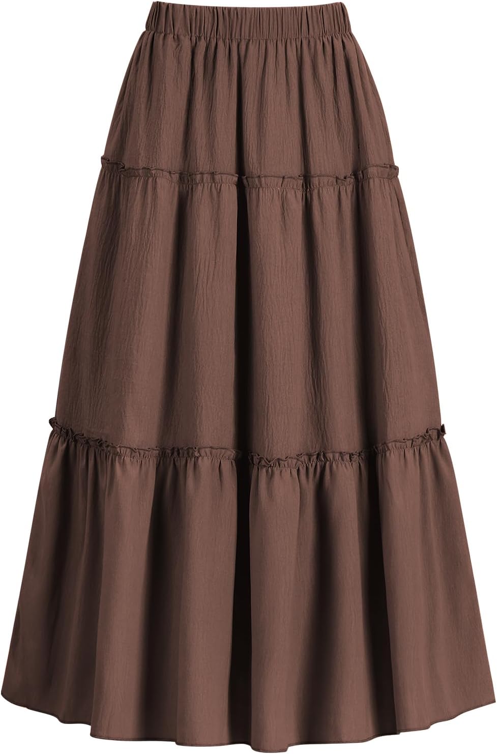 Maxi Skirts for Women Trendy High Waist Flowy Skirt Boho A-Line Layered Tiered Long Skirt Beach Vacation Skirt Dress