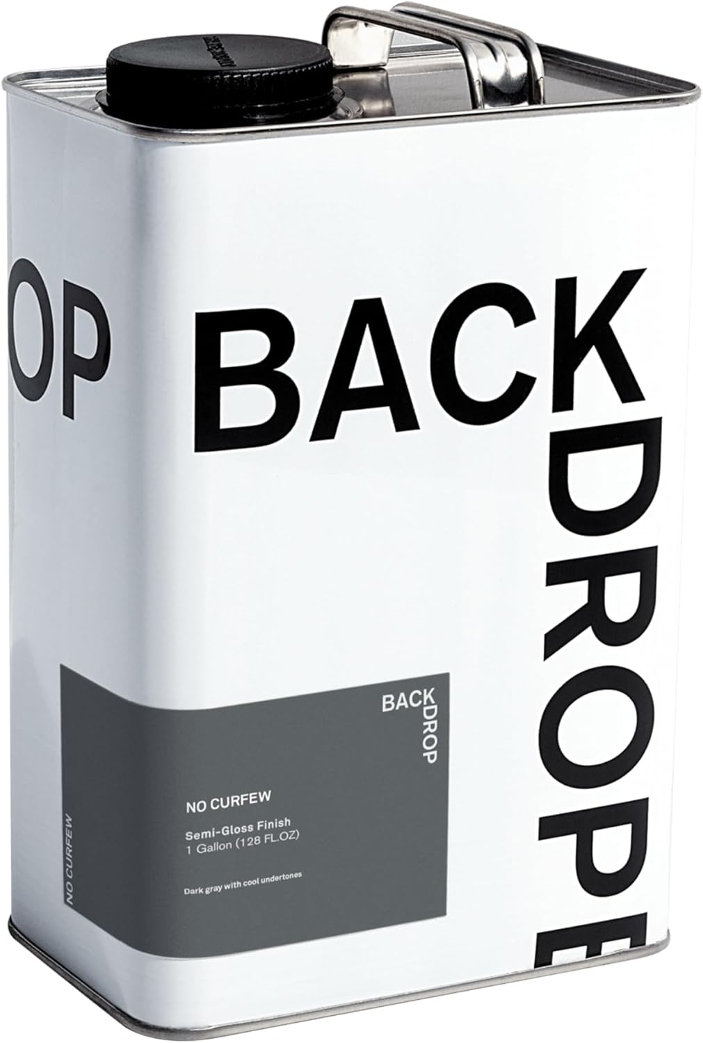 BACKDROP Premium Interior Paint Standard Semi Matte, Low Sheen Finish Self-Priming, Low VOC, Green Wise Certified MCQUEEN - Inky black with a hint of purple 0.5 Gallon