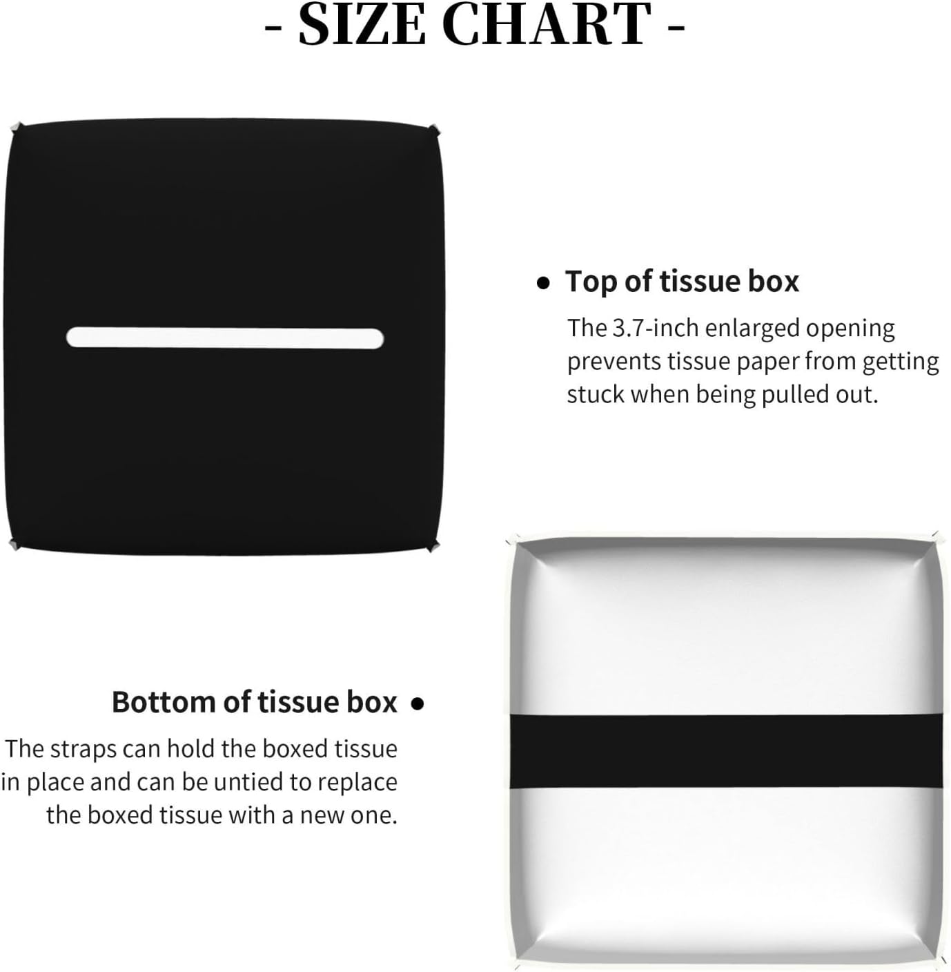 Tissue Box Cover Nurse Love Print Black Tissue Box Holder Cube Paper Case Cover Facial Paper Organizer Dispenser for Bathroom, Vanity Countertop, Office Desk image 5