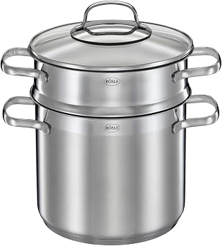 ROSLE 13153 Pasta Pot Elegance, Stainless Steel, 5 liters
