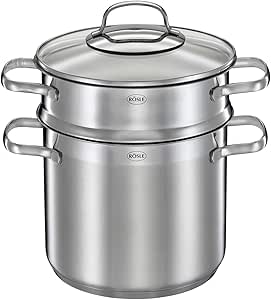 RÖSLE ELEGANCE ProPlex-serveerpan, antiaanbaklaag, stijlvol & efficiënt - 24 cm, hittebestendig tot 260 °C, ProPlex antiaanbaklaag, zilver, roestvrij staal 18/10