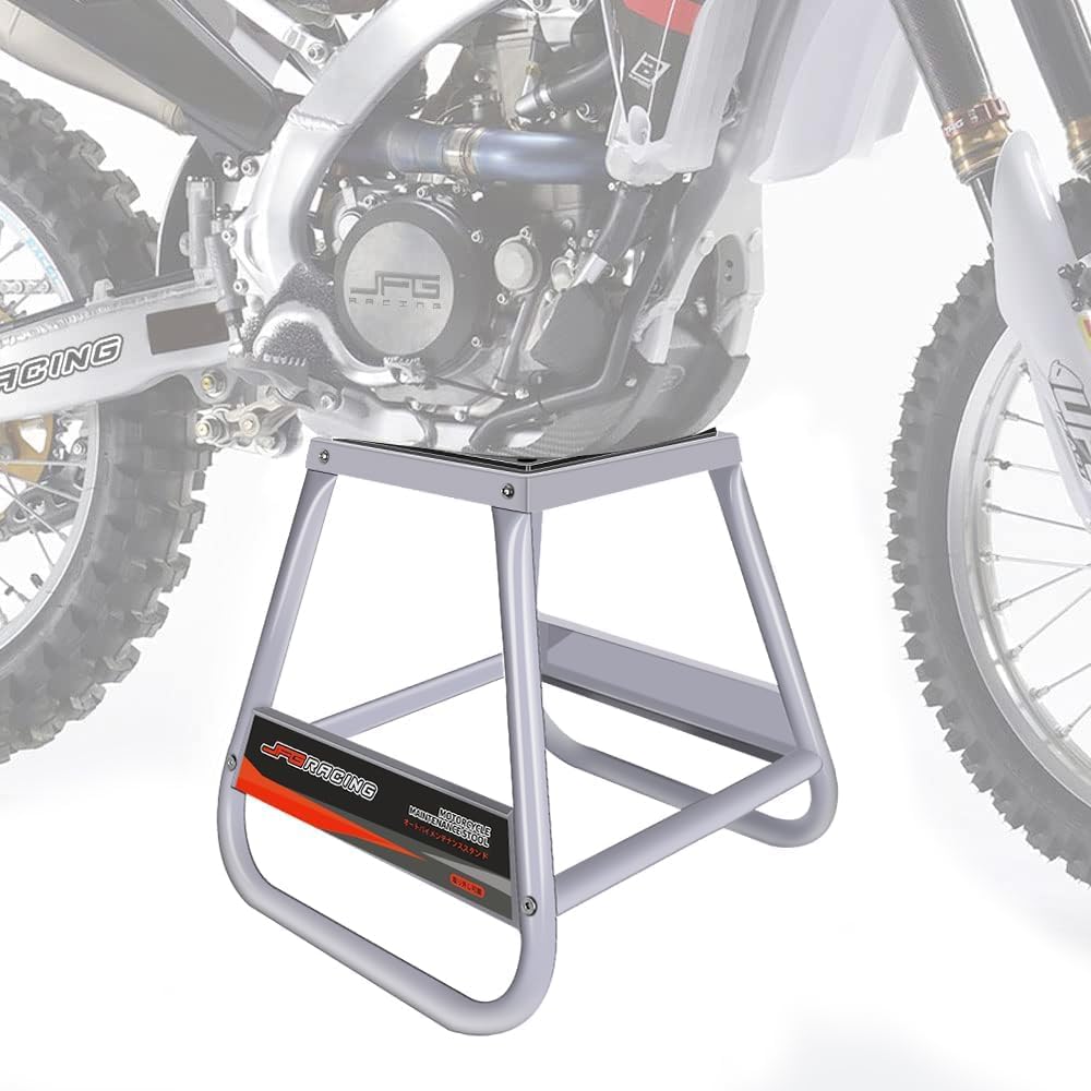 JFG RACING Dirt Bike Stand,Universal Detachable Powder Coated Non Slip Off Road Steel MX Heavy Duty Dirtbike Maintenance Motorcycle Box Stand