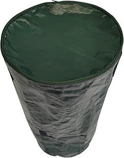 Heavy Duty PE Woven Compost Bag, Foldable Garden Composter Bin with Optional Observation Window for Yard and Kitchen Waste Composting, Available in 15/27/34 Gallons