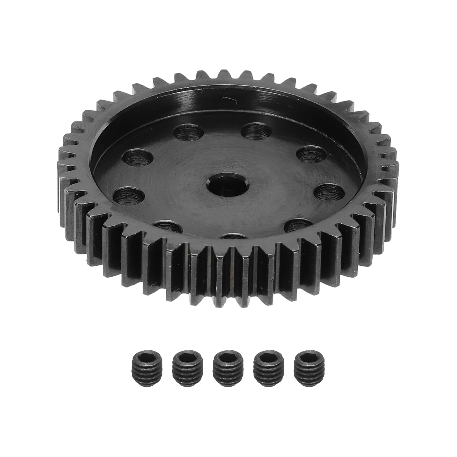 DMiotech M1 43T Steel 5mm Hardened Pinion Motor Gear for RC Car Brushed Replacement Brushless Motors, RC Applications for DIY RC Boat Drone