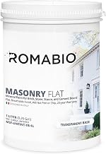Romabio Masonry Flat, Mineral-Based Masonry Paint for Brick, Stone, Hardie Board, and Stucco, Navy Steel, 1L
