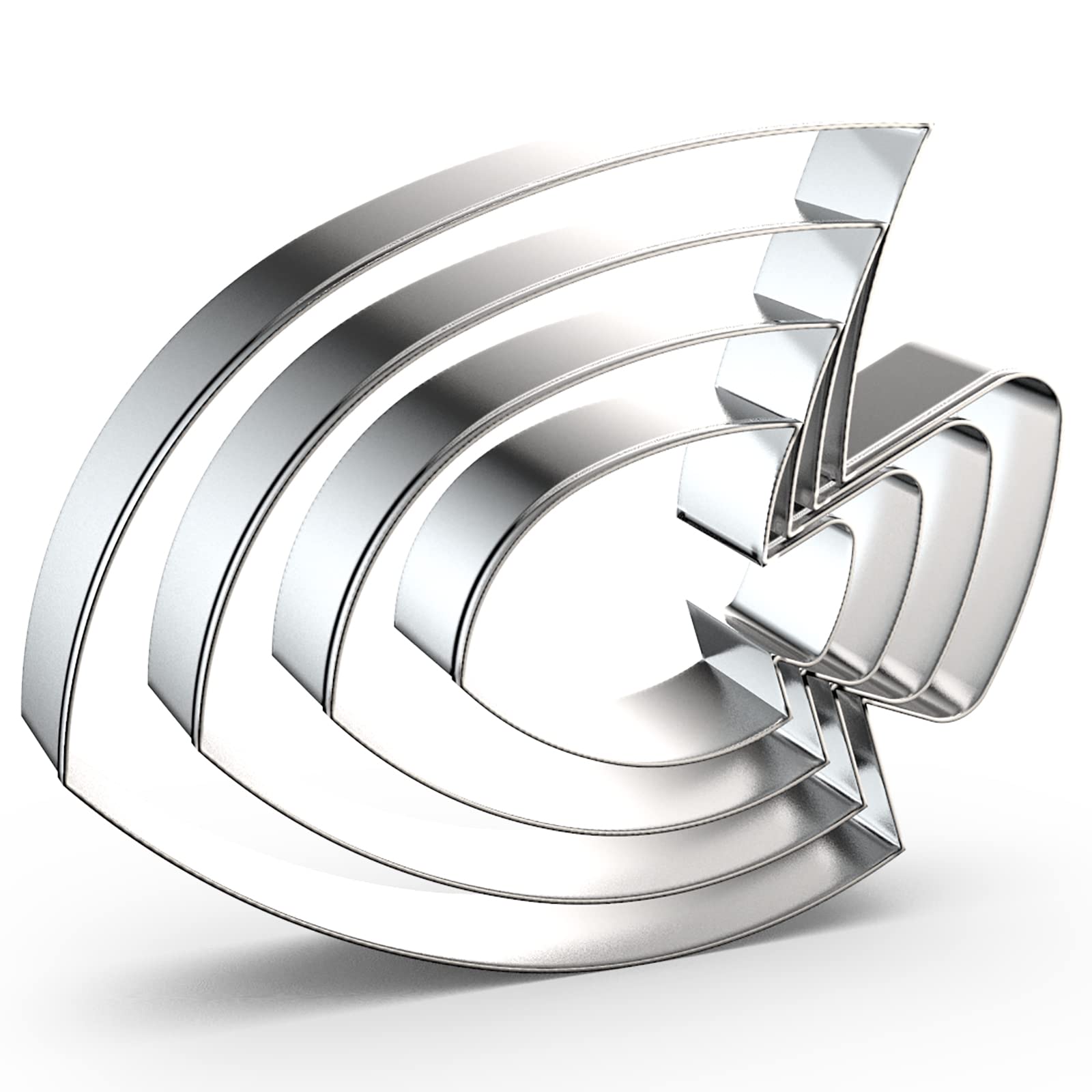 Fish Cookie Cutter Set Assorted Sizes - 5", 4", 3", 2" - 4 Piece - Stainless Steel