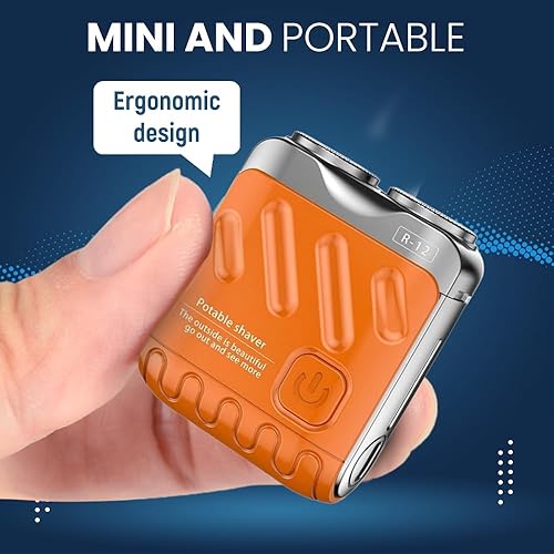Miniatura 3 de Afeitadora eléctrica portátil giratoria de doble anillo, mini afeitadora eléctrica mejorada 2026, afeitadora recargable USB de doble cabeza,
