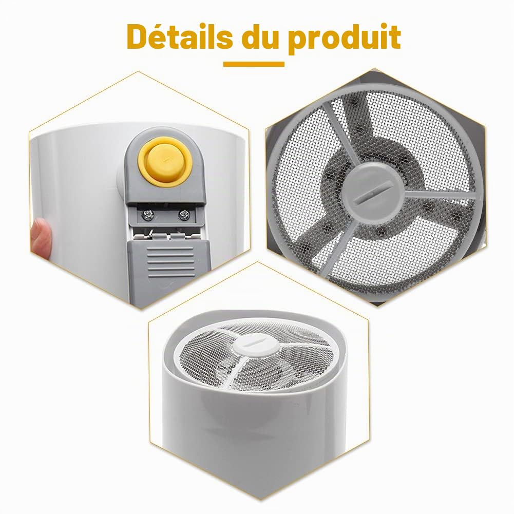 Tamis à farine électrique à piles, en acier inoxydable, outil de cuisson, shaker en maille en acier inoxydable, passoire à poudre, passoire à pâtisserie (blanc) Taille unique