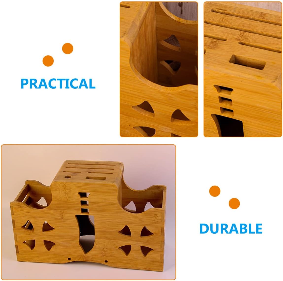 Cabilock Cutter Stand Kitchen Utensil Holder Bamboo Knife Storage Kitchen Knife Rack