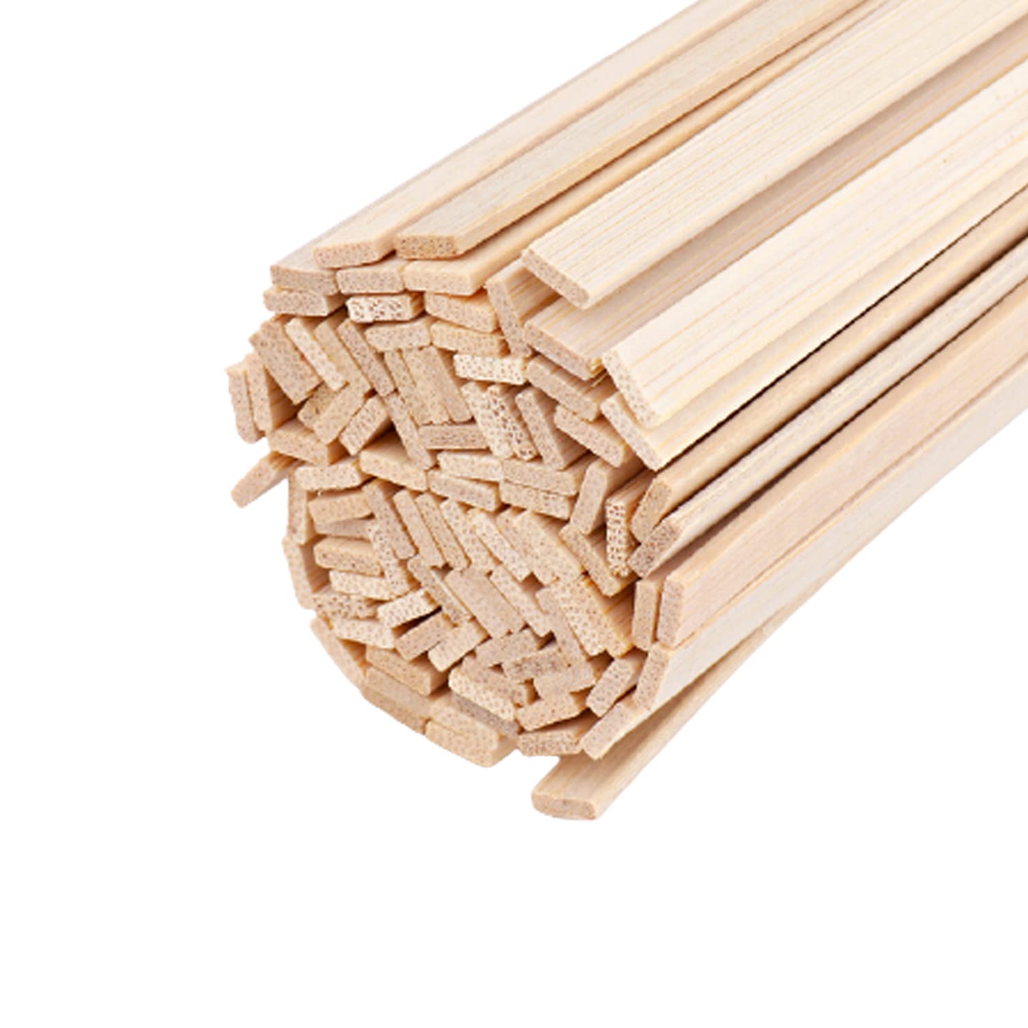 Lot de 100 tiges carrées en Bois et Bambou for projets de Bricolage et modélisme(3x9x300mm)