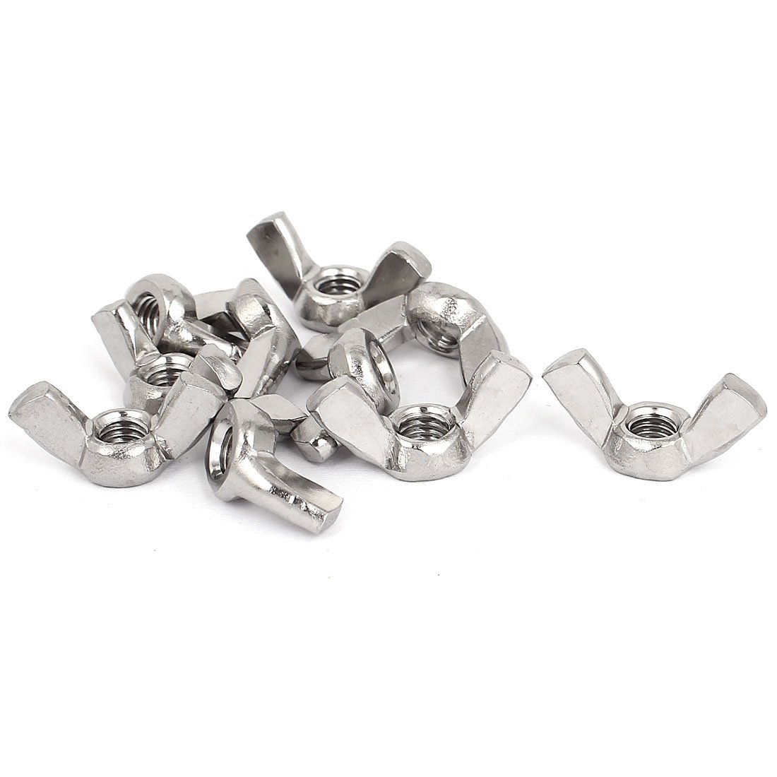 uxcell M6 Thread Dia Stainless Steel Wingnut Butterfly Wing Nuts 10Pcs-picture-32