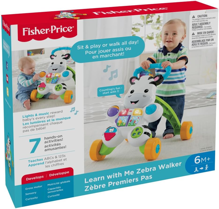 Fisher-Price Brinquedo para Bebês Apoiador Zebra para crianças a partir de 6 meses