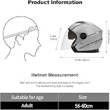 LIONCIANO Casque Jet Double Visière Rétro Scooter/Moped(Gris) - 6
