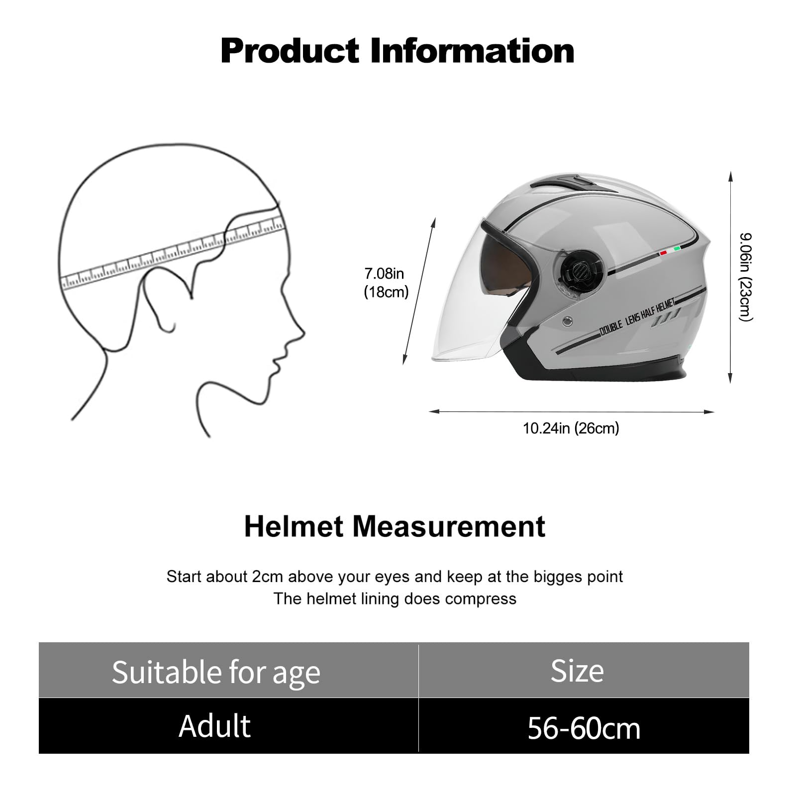 Kask motocyklowy Harley dla dorosłych, stylowy, półotwarty kask z podwójnymi goglami, kask motocyklowy chroniący bezpieczeństwo na drodze użytkownika