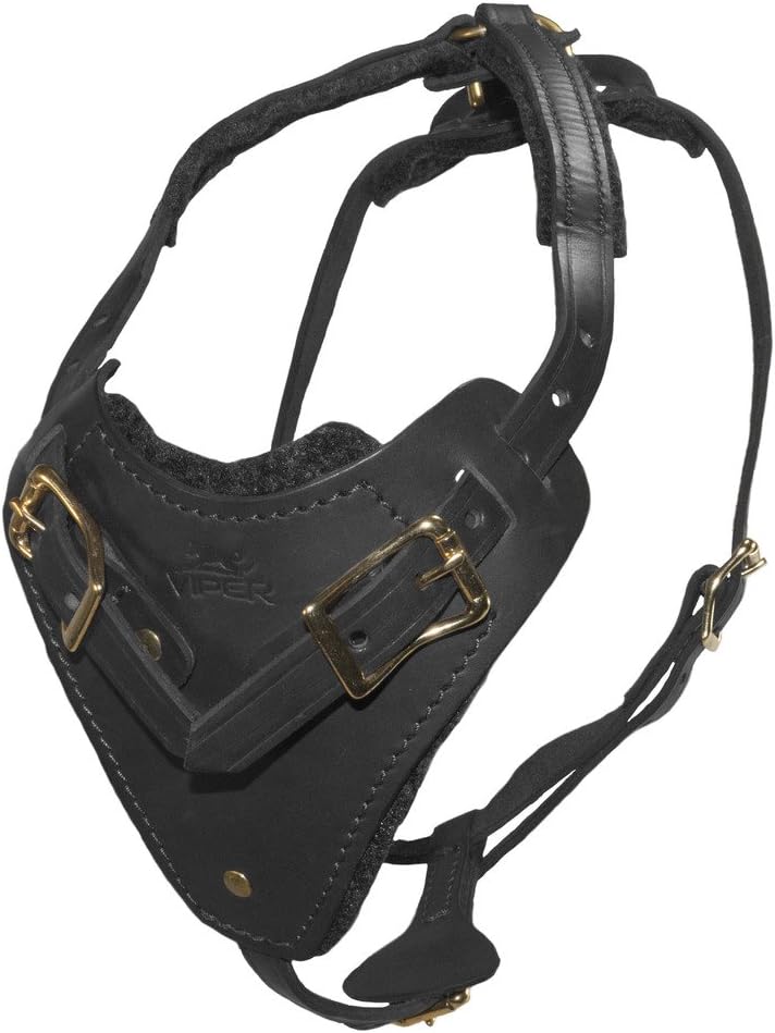 Viper Typhoon Multi-Function Leather Dog Pet Harness Black or Brown for Large Dogs Tracking Protection Police, 26"-32", Brown