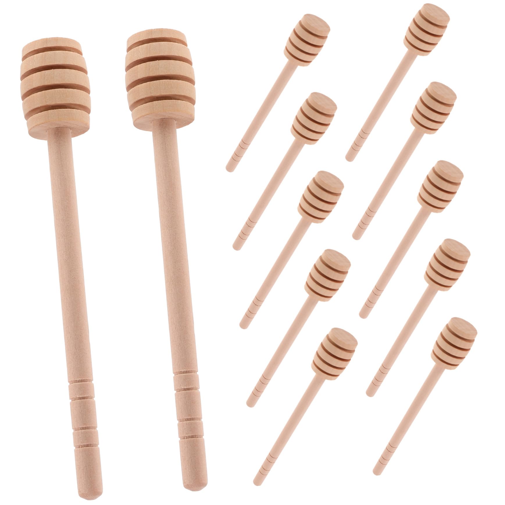 FELTECHELECTR 12pcs Wooden Honey Dipper Sticks Multi Functional Stirring Sticks for and Jam Natural Easy to Clean for Weddings and