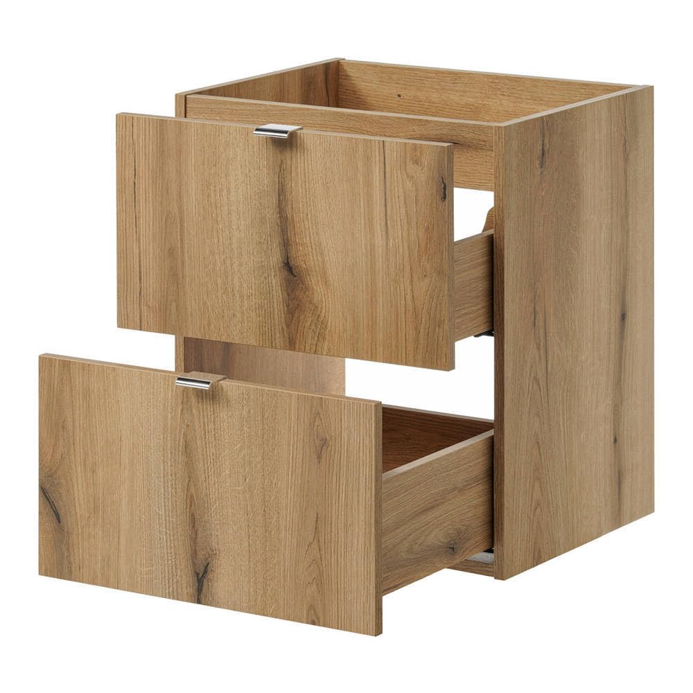 [en.casa] Mueble de Baño con Lavabos Rectangulares Newport Instalación Mural 2 Armarioa Baño con 2-2 Cajones y Encimera de 100 cm 2 Lavabos de Cerámica 100 x 71 x 40 cm - Efecto Roble/Negro