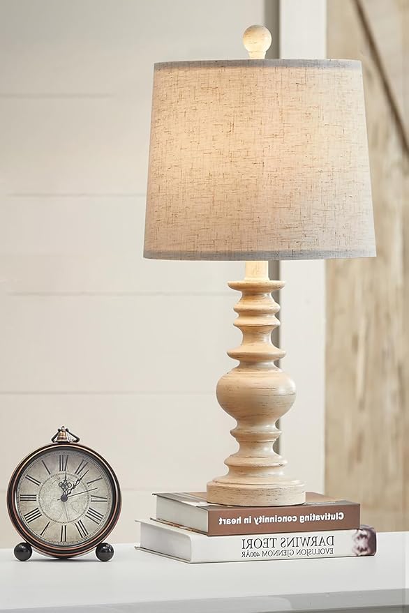 BOBOMOMO BOBOMOMO Resin 20.5" Farmhouse Lamps for Bedrooms Retro Side Table Lamps Bedside Lamp for Side Nightstand Living Room,Suitable for Decorating Small Areas（1 Pack） photo 3