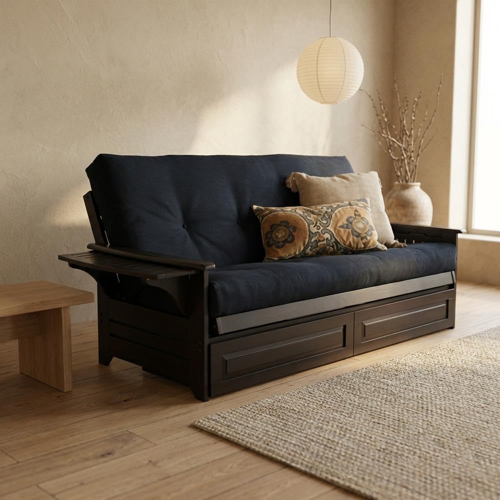 Starlight Canyon Home Brown Futons, Polyester Fabric, Durable Frame, Stylish Design, Comfortable Seating, Modern Look, Living Room and Guest Space