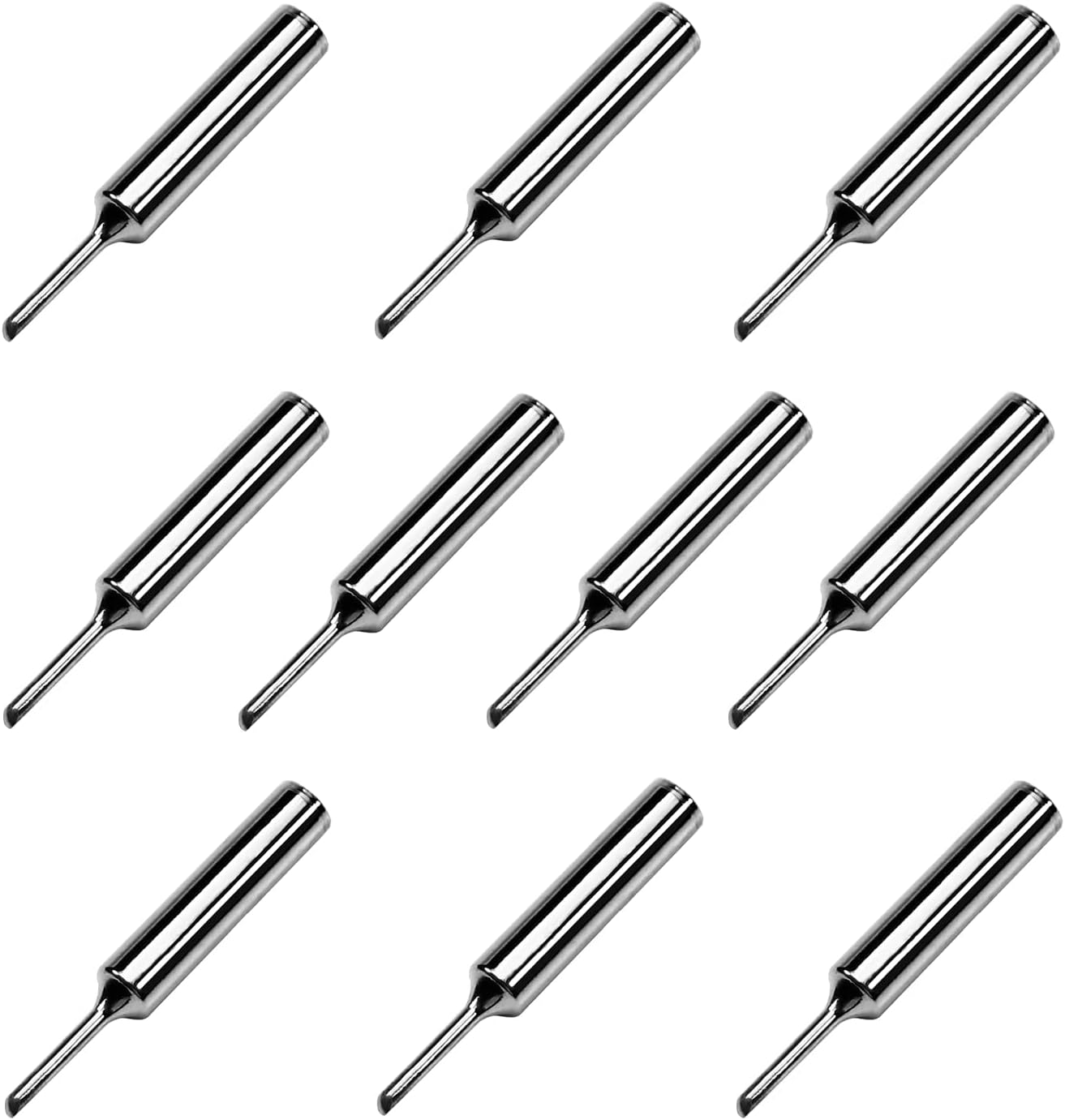 Fielect 10pcs Soldering Iron Tips Replacement Pure Copper Solder Tip Welding Equipment for Soldering Silver 900M-T-1.5K Thin Blade