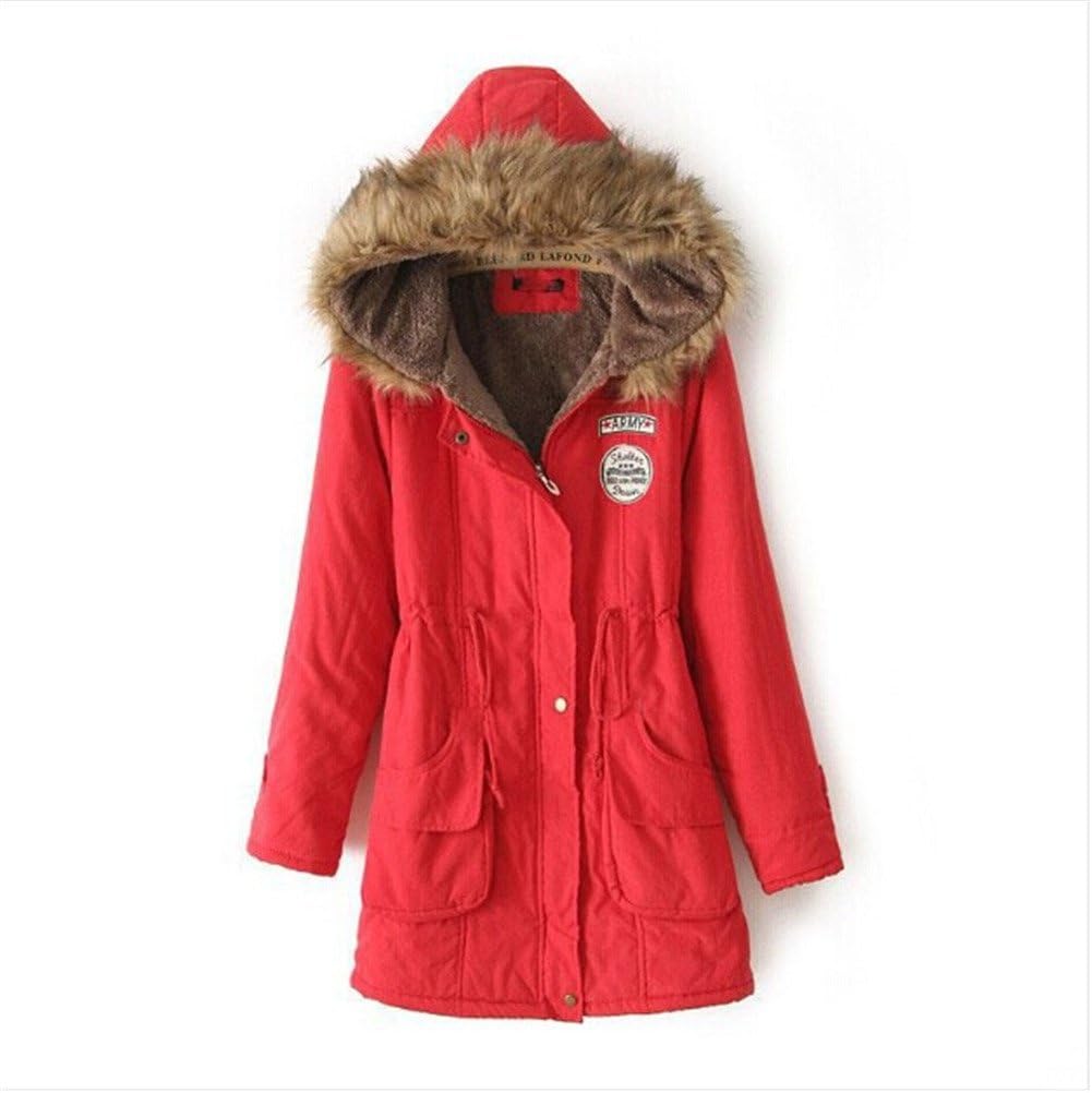 DoubleMay Womens Plush Lapel Slim Warm Double-Breasted Wool Coat Trench Coat