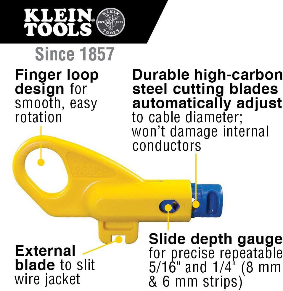80% Off Discount Klein Tools VDV110-261 Twisted Pair Radial Stripper
