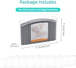 Mcbazel10 Pcs Clear Case Sleeve Protecteur pour Nintendo N64 Jeux Cartridge Boîte de jeu de jeu Protecteur de cas de stockage pour N64 Jeux