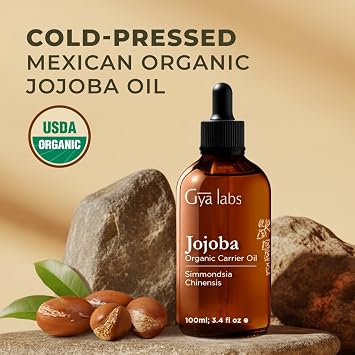 Vanilla Essential Oil for Skin (0.34 fl oz) & Jojoba Oil for Hair (3.4 fl oz) Set - Aromatherapy Grade Essential Oils Set - Gya Labs