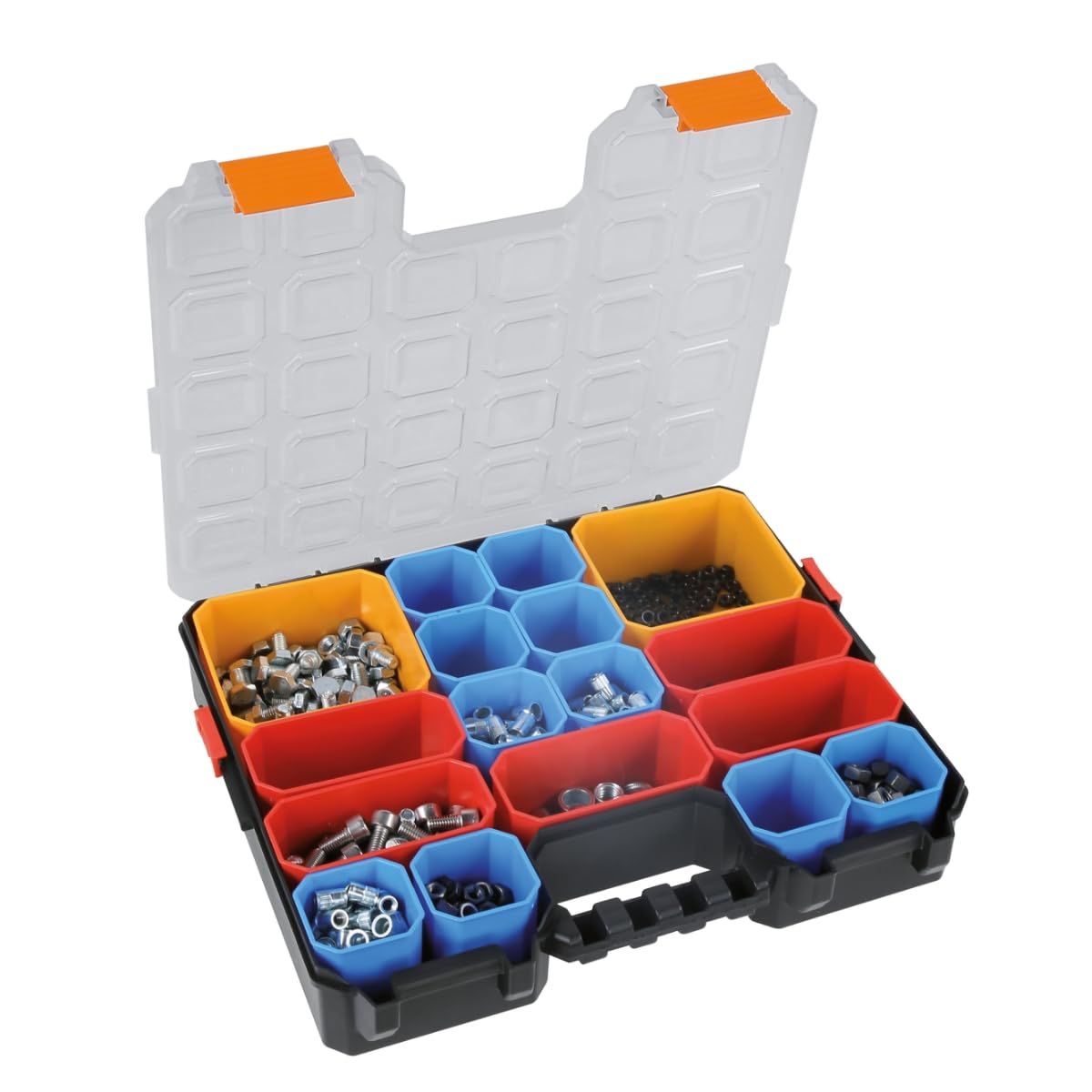 BETA 2080/V17 - Valigia Organizer con 17 Vaschette Portaminuteria Asportabili, Robusto Coperchio Antifuoriuscita e Dimensioni 310x255 mm